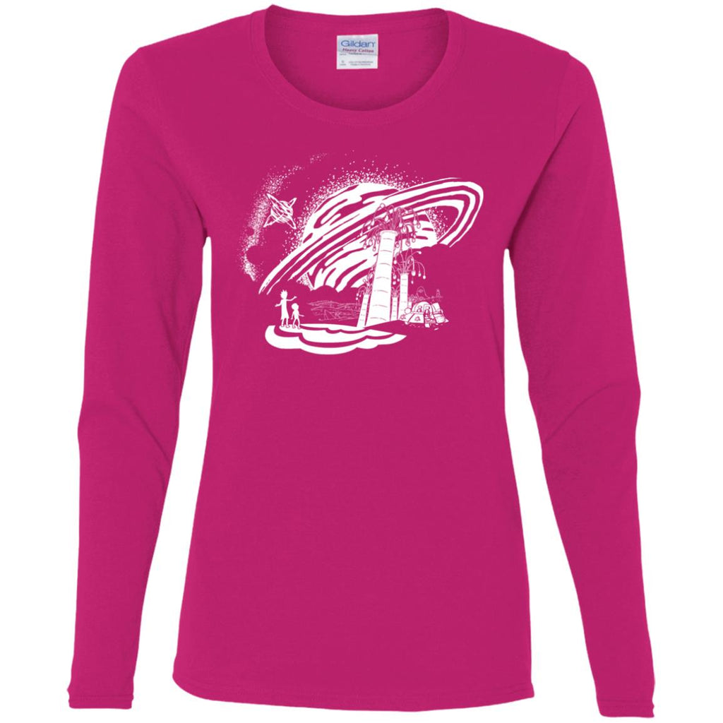 Rick And Morty Dimension 35-c Black And White Women Long Sleeve Shirt