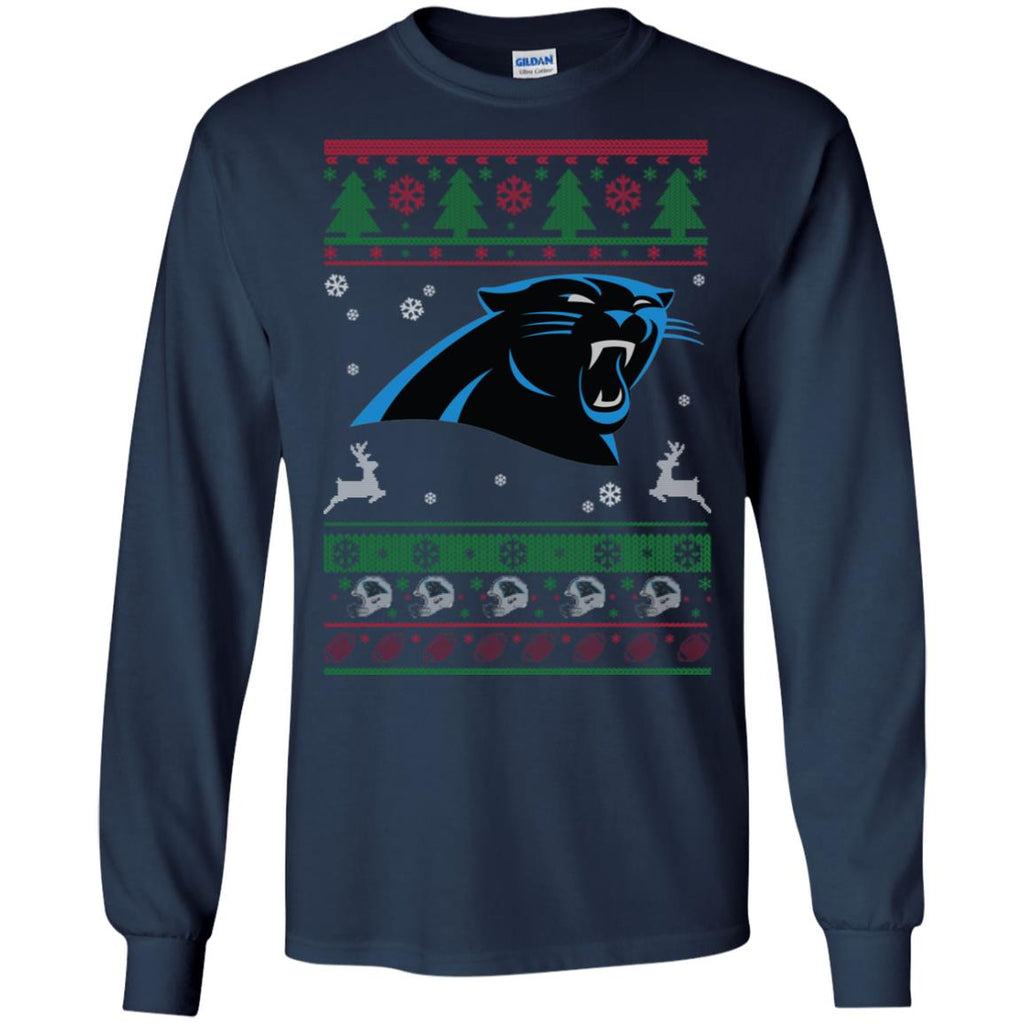 Carolina Panthers Logo Football Teams Ugly Christmas Sweater Men Long SLeeve Shirt