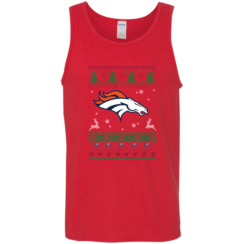 Denver Broncos Logo Football Teams Ugly Christmas Sweater Men Tank Top