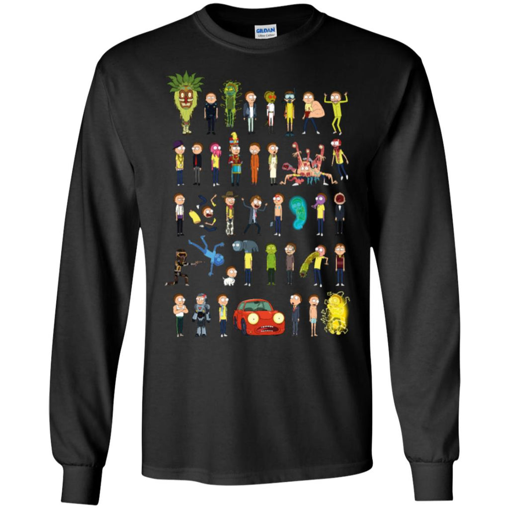 Ricky And Morty The Many Morty's Men Long SLeeve Shirt