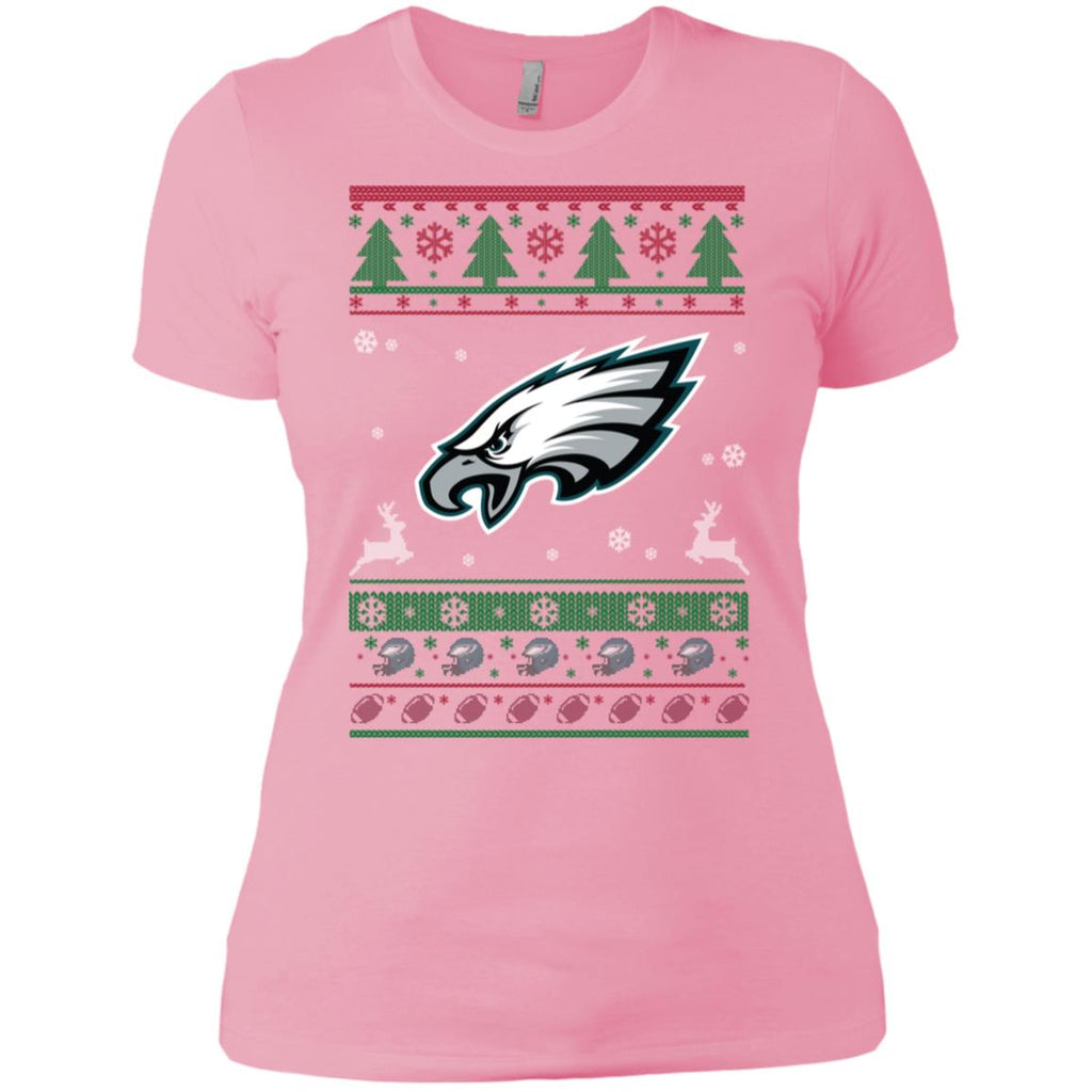 Philadelphia Eagles Logo Football Teams Ugly Christmas Sweater Women T-Shirt