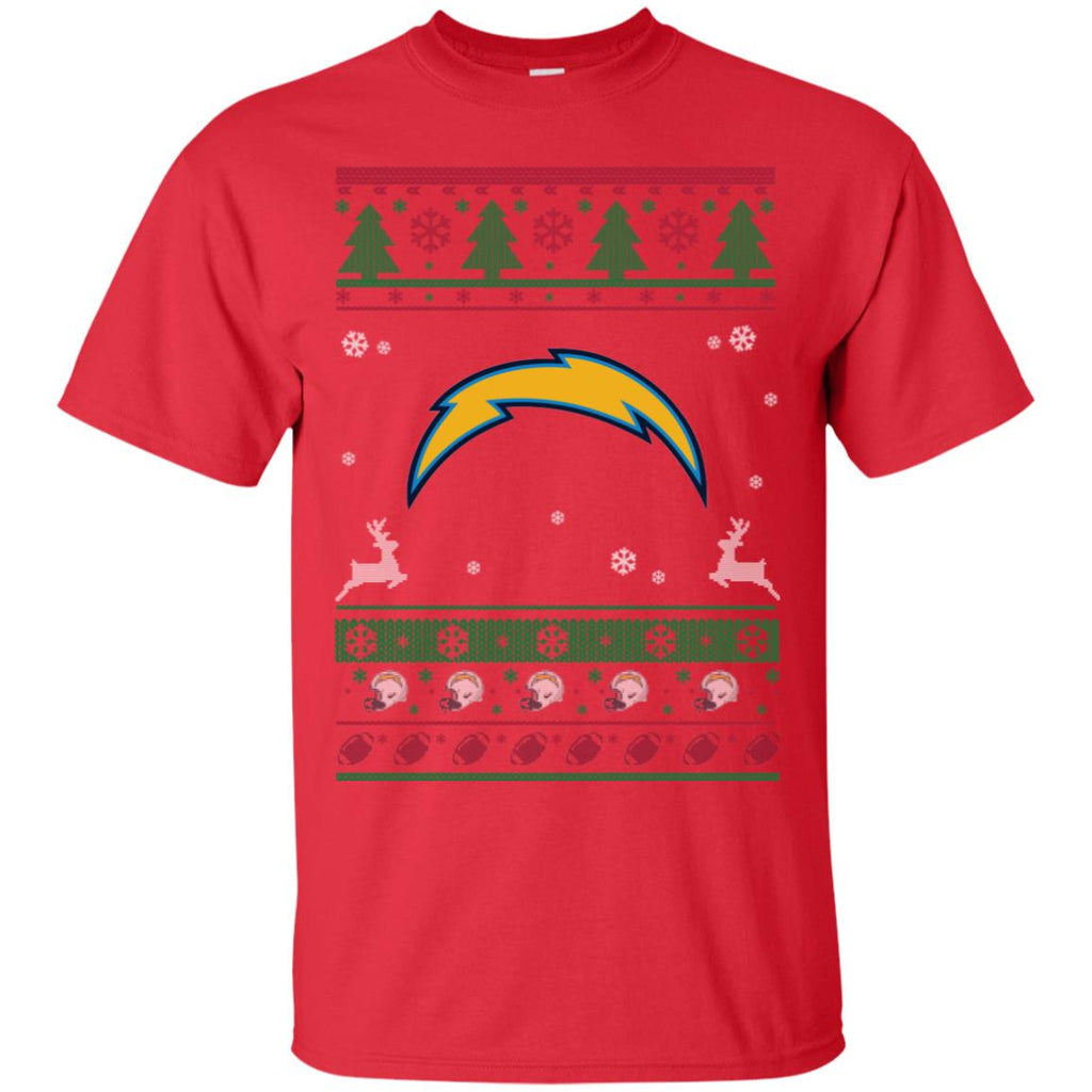 Los Angeles Chargers Logo Football Teams Ugly Christmas Sweater Men T-Shirt
