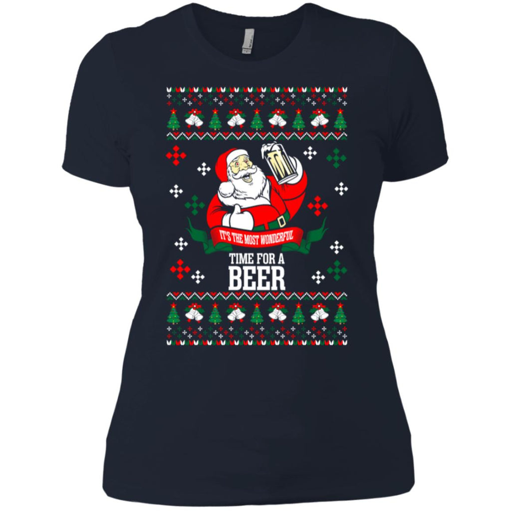 It's The Most Wonderful Time For A Beer Ugly Christmas Women T-Shirt