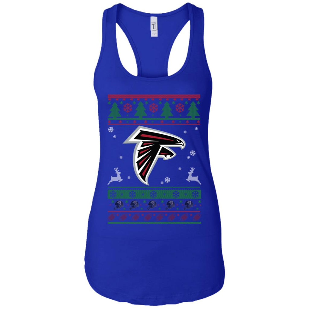 Atlanta Falcons Logo Football Teams Ugly Christmas Sweater Women Tank