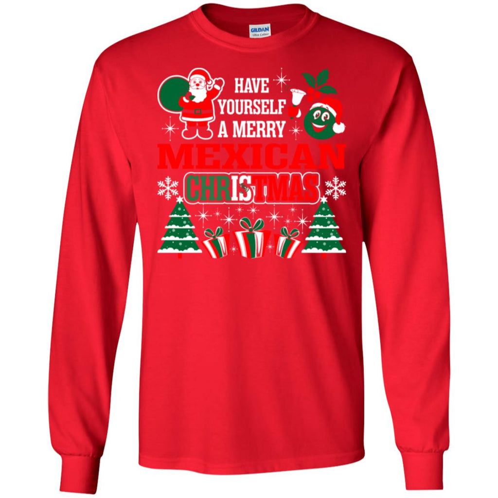 Have Yourself A Merry Mexican Christmas Men Long SLeeve Shirt