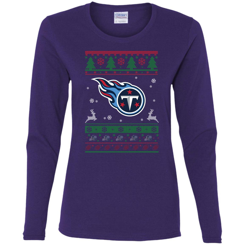Tennessee Titans Logo Football Teams Ugly Christmas Sweater Women Long Sleeve Shirt