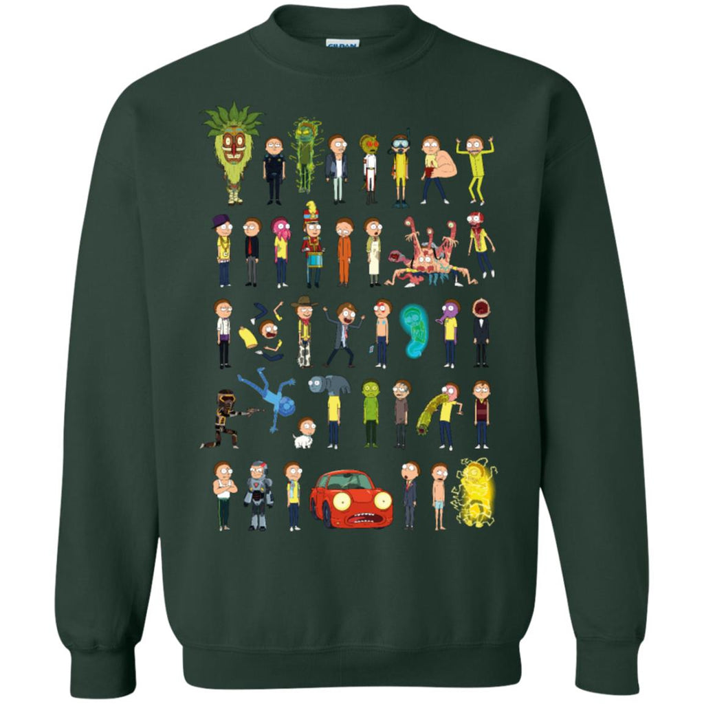 Ricky And Morty The Many Morty's Unisex Crewneck Pullover Sweatshirt