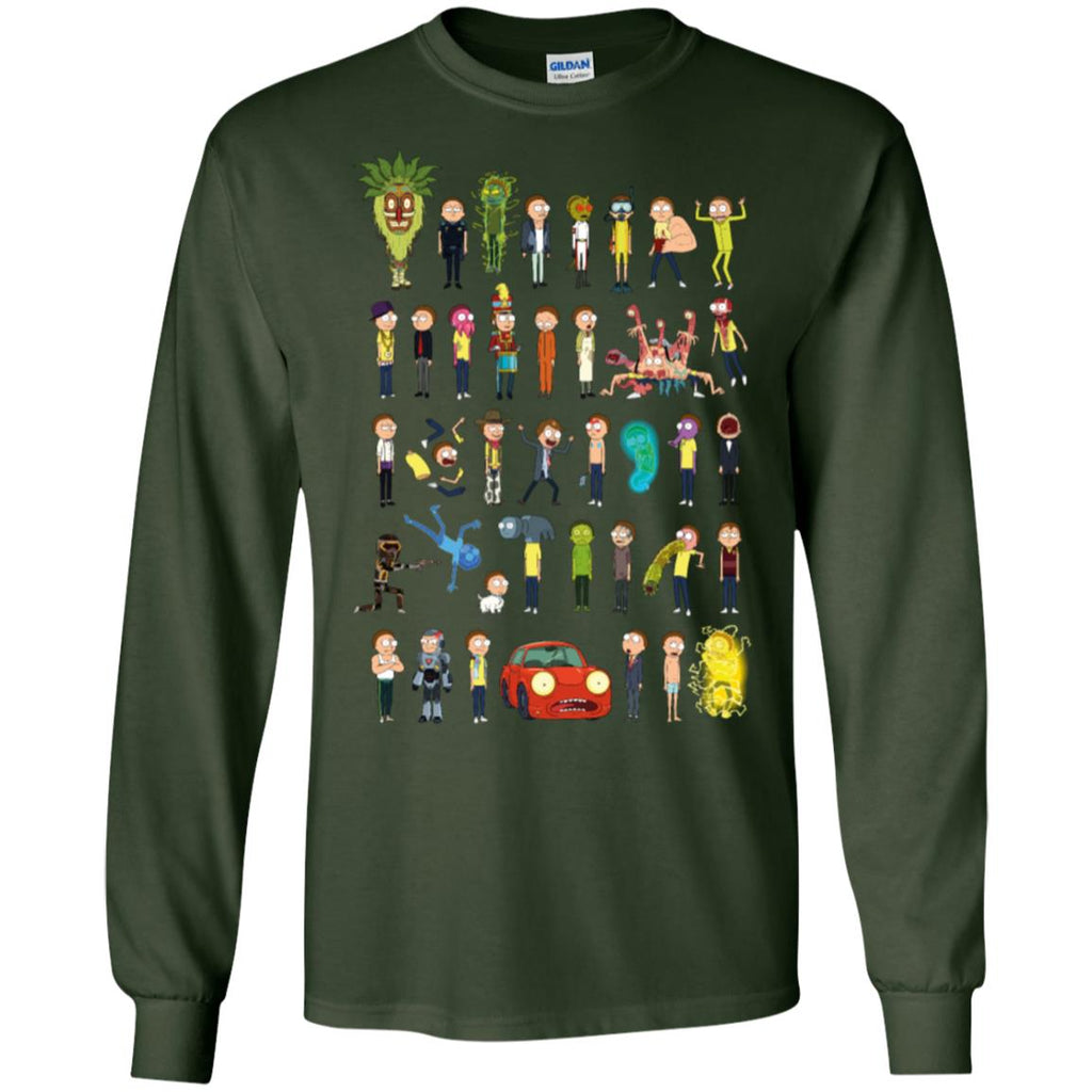 Ricky And Morty The Many Morty's Men Long SLeeve Shirt