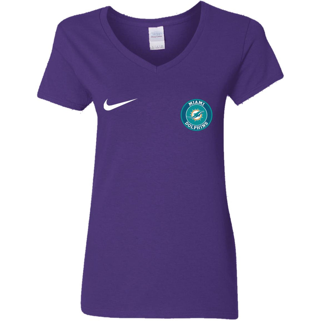 Nike Miami Dolphins Nfl Football Women V-Neck T-Shirt