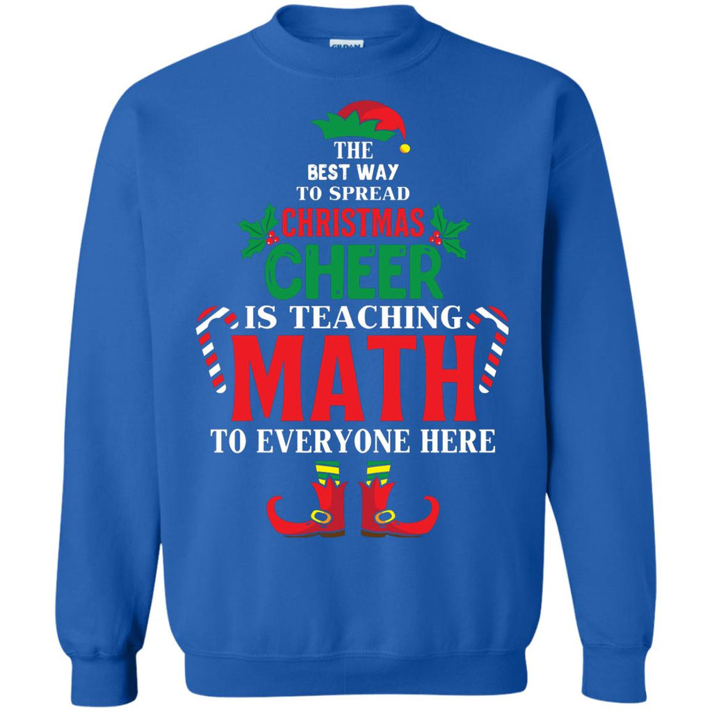 Christmas Cheer Is Teaching Math Unisex Crewneck Pullover Sweatshirt
