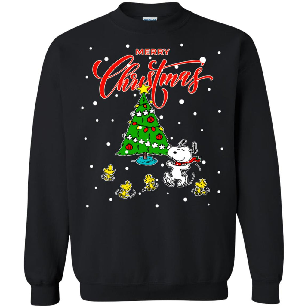 Peanuts-snoopy Christmas Tree Unisex Crewneck Pullover Sweatshirt