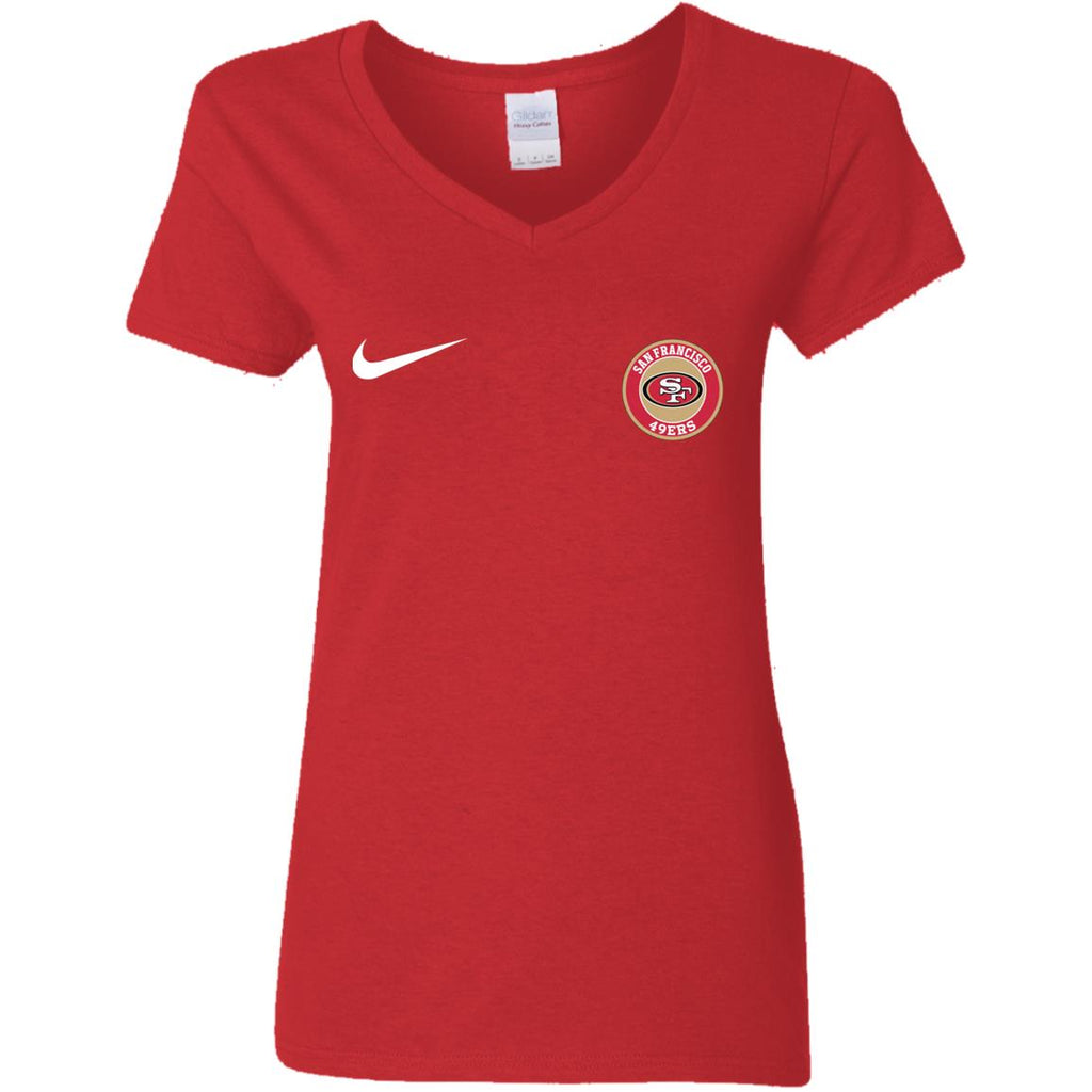 Nike San Francisco 49ers Nfl Football Women V-Neck T-Shirt