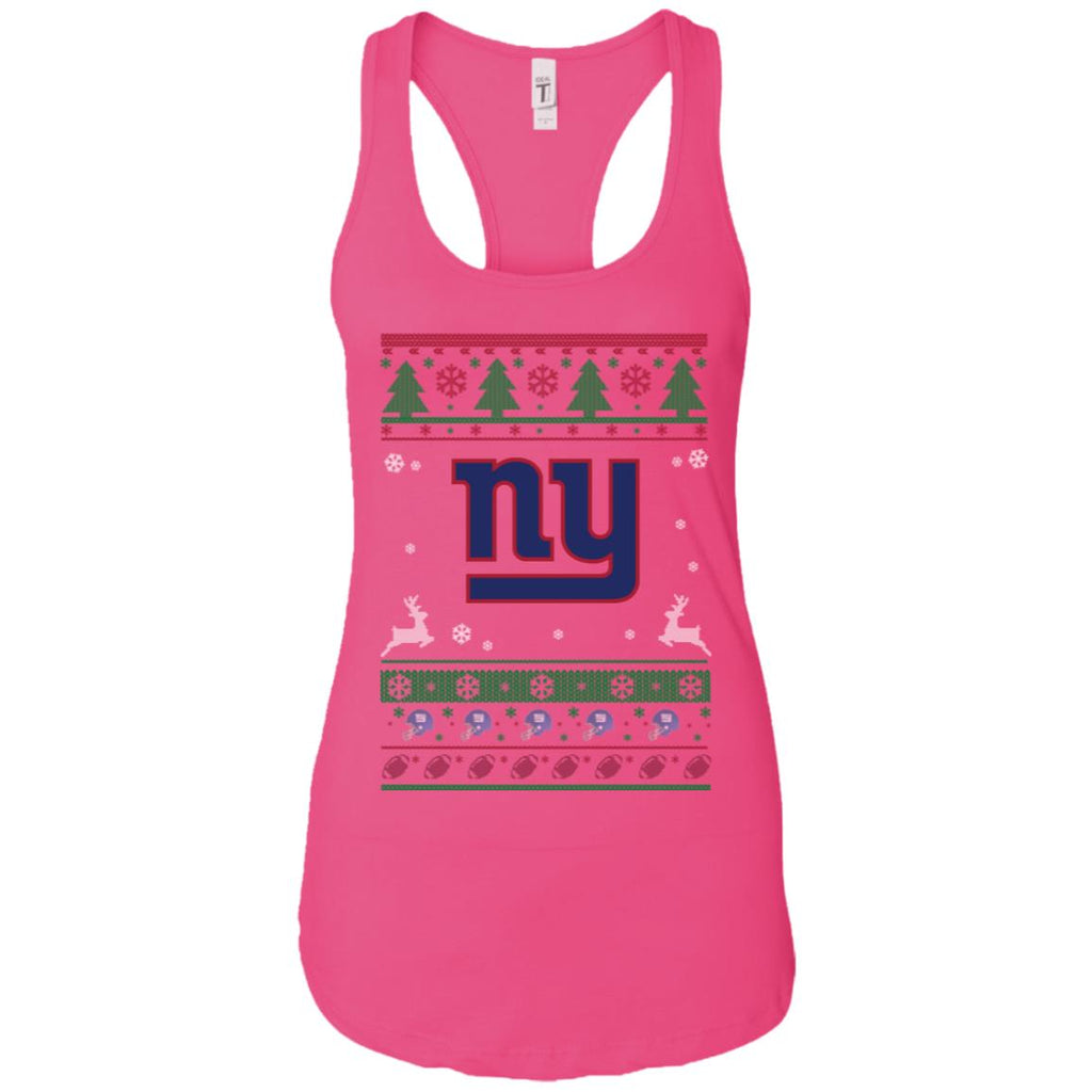 New York Giants Logo Football Teams Ugly Christmas Sweater Women Tank