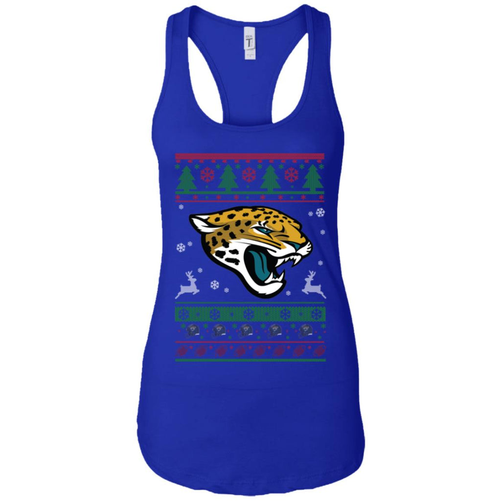 Jacksonville Jaguars Logo Football Teams Ugly Christmas Sweater Women Tank