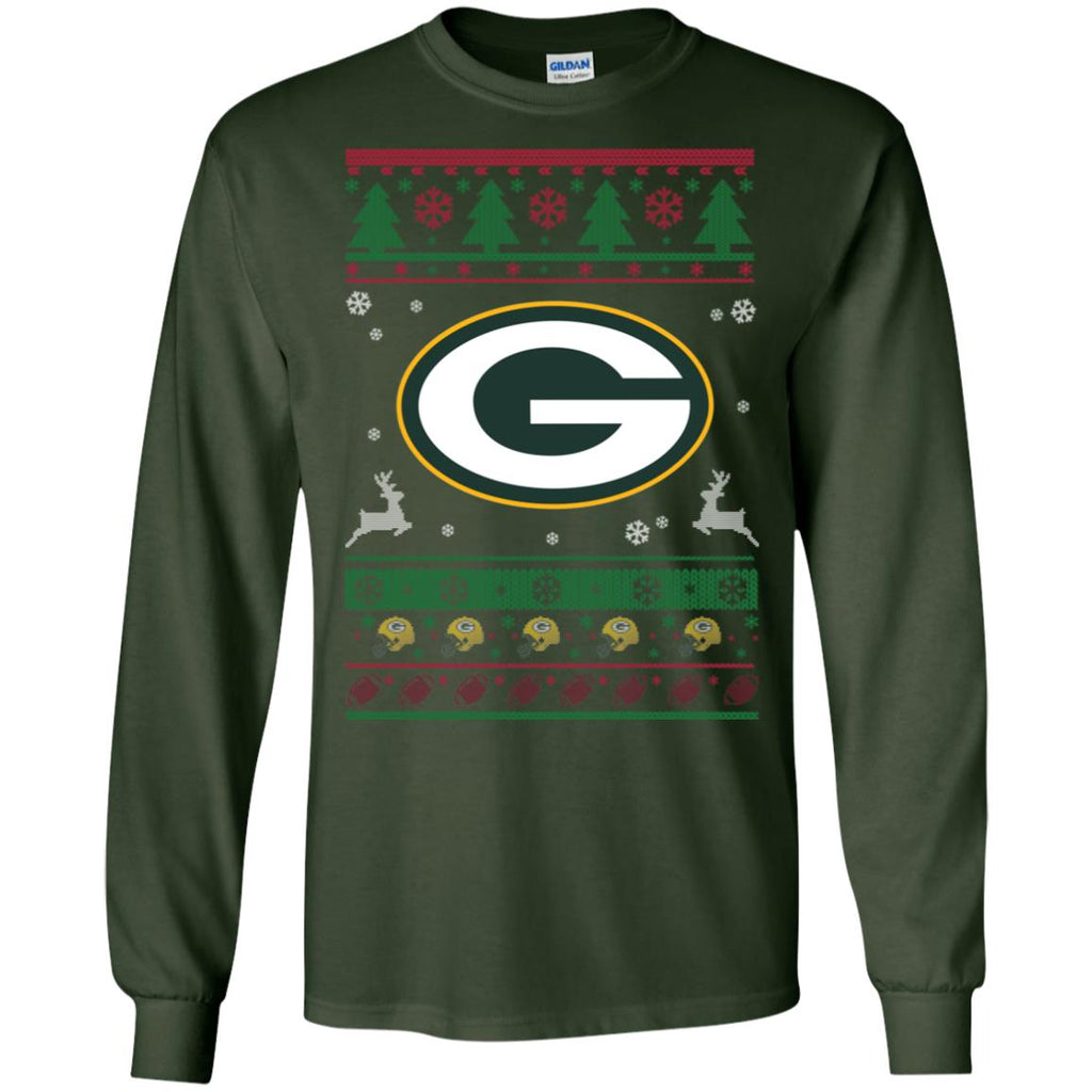 Green Bay Packers Logo Football Teams Ugly Christmas Sweater Men Long SLeeve Shirt