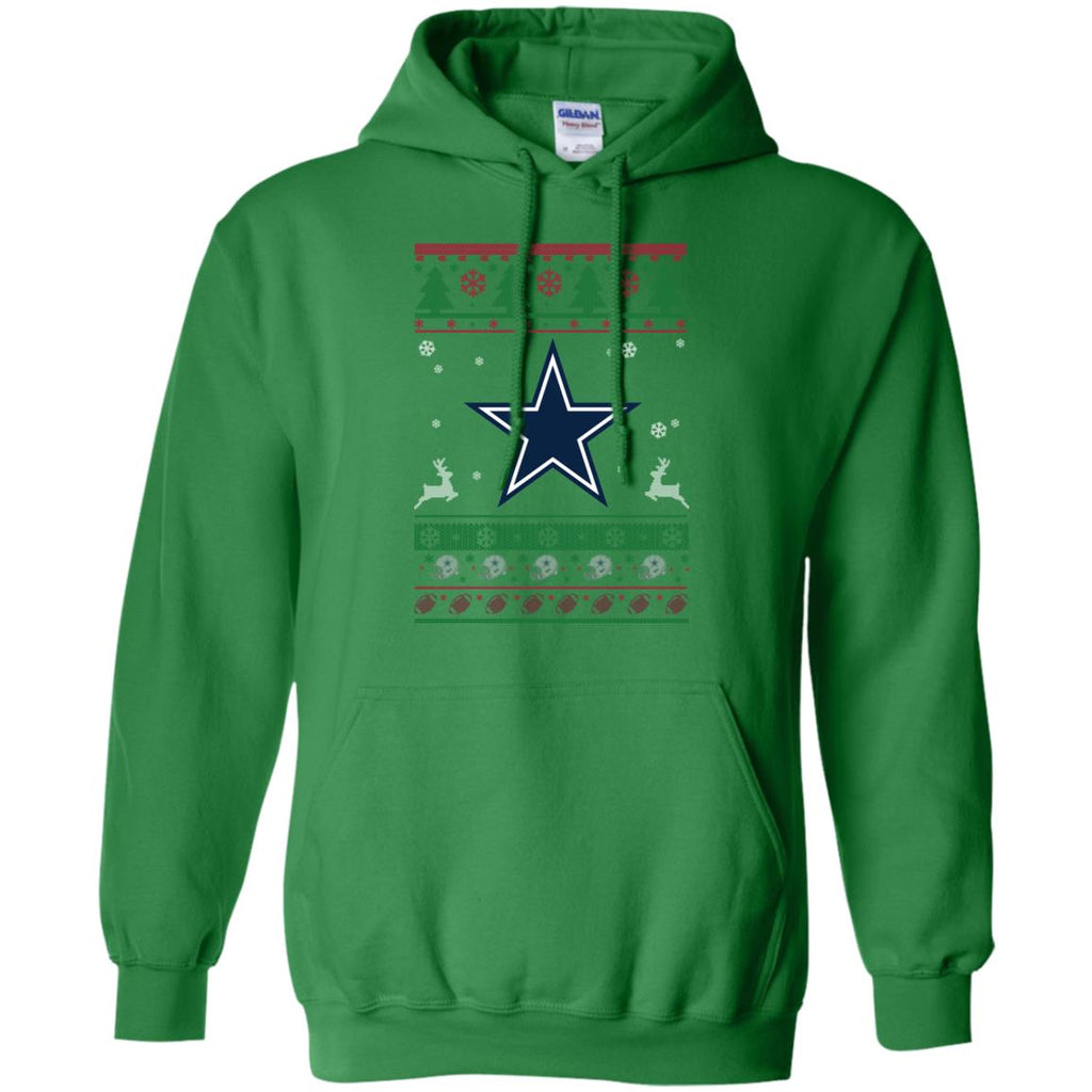 Dallas Cowboys Logo Football Teams Ugly Christmas Sweater Men Pullover Hoodie