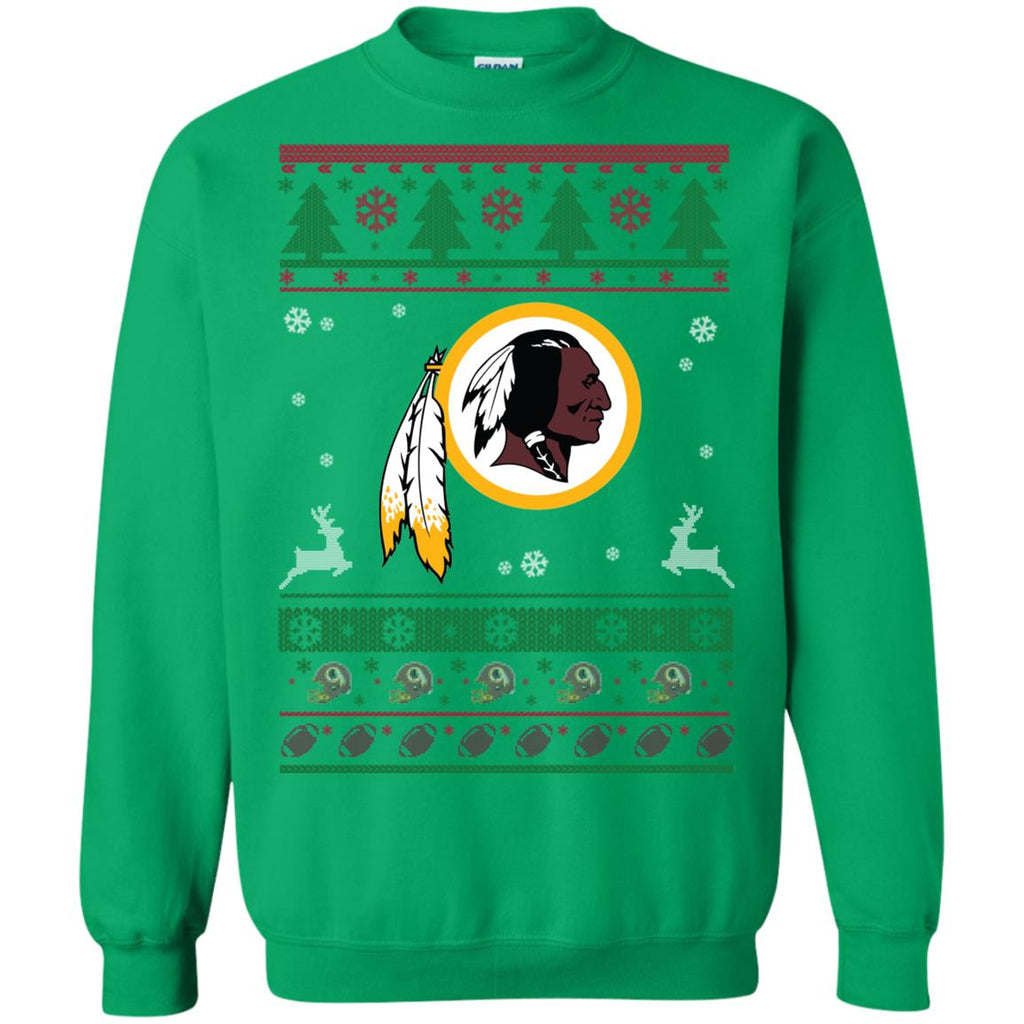 Washington Redskins Logo Football Teams Ugly Christmas Sweater Unisex Crewneck Pullover Sweatshirt