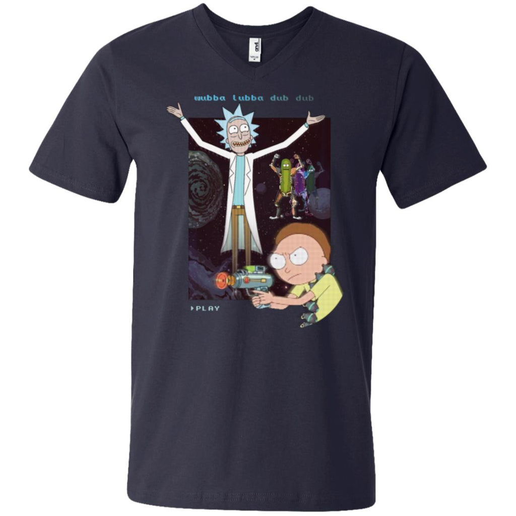 Rick And Morty Retro Video Game Men V-Neck T-Shirt