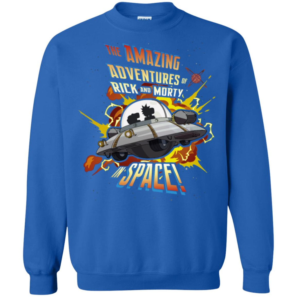 Rick And Morty Amazing Adventures In Space Unisex Crewneck Pullover Sweatshirt
