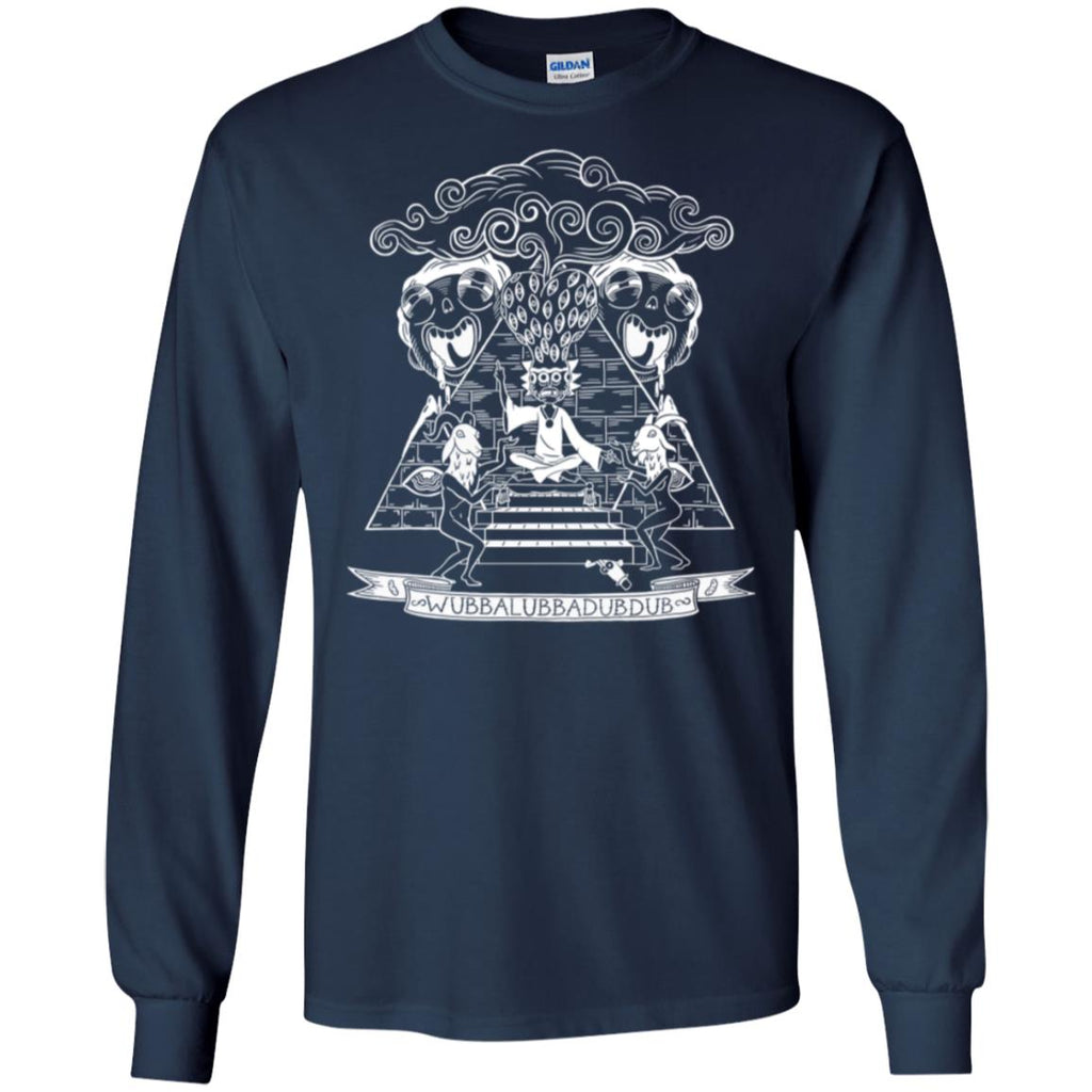 Rick And Morty Wubba Lubba Dub Dub Pyramid Men Long SLeeve Shirt