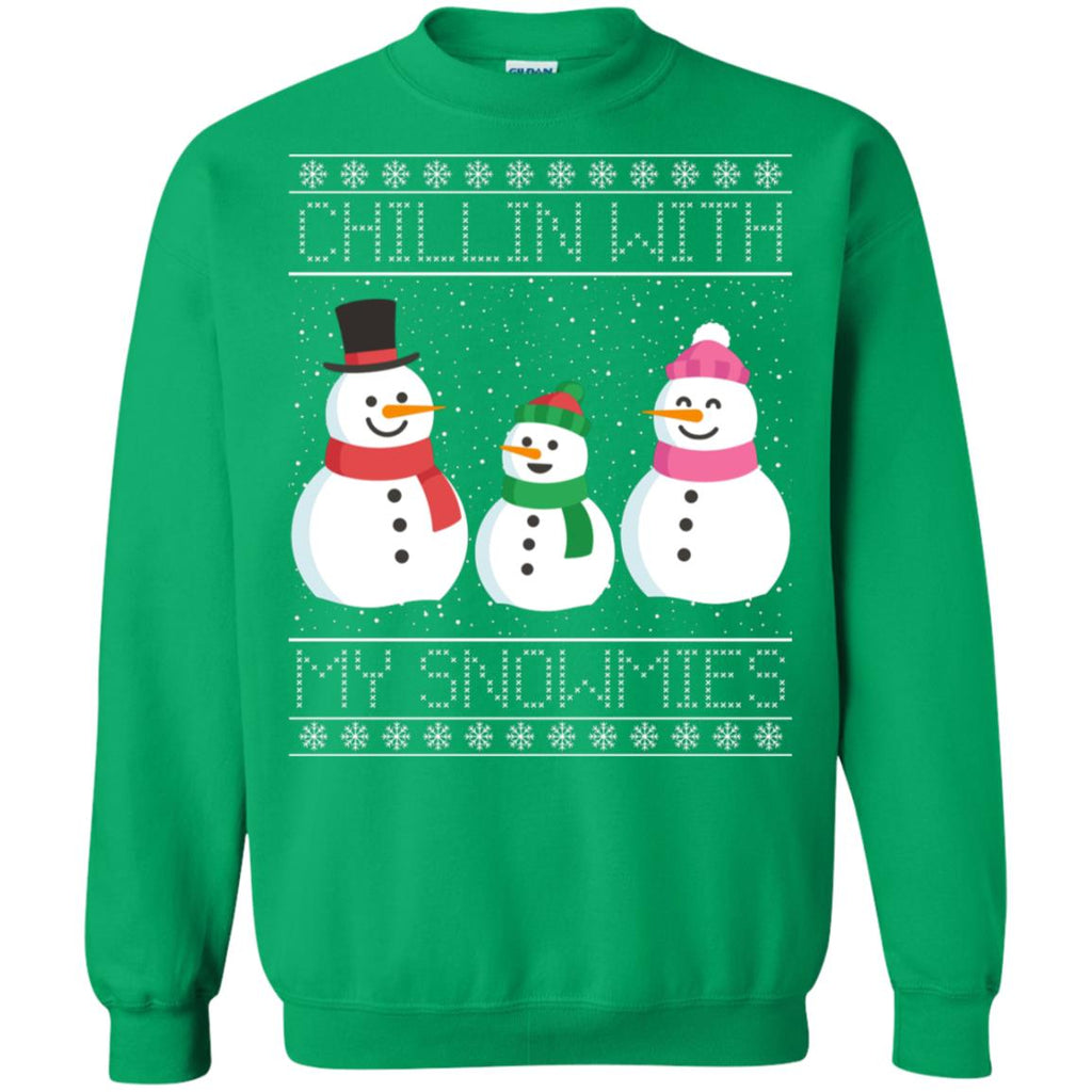 Chillin With My Snowmies Snowman Christmas Unisex Crewneck Pullover Sweatshirt