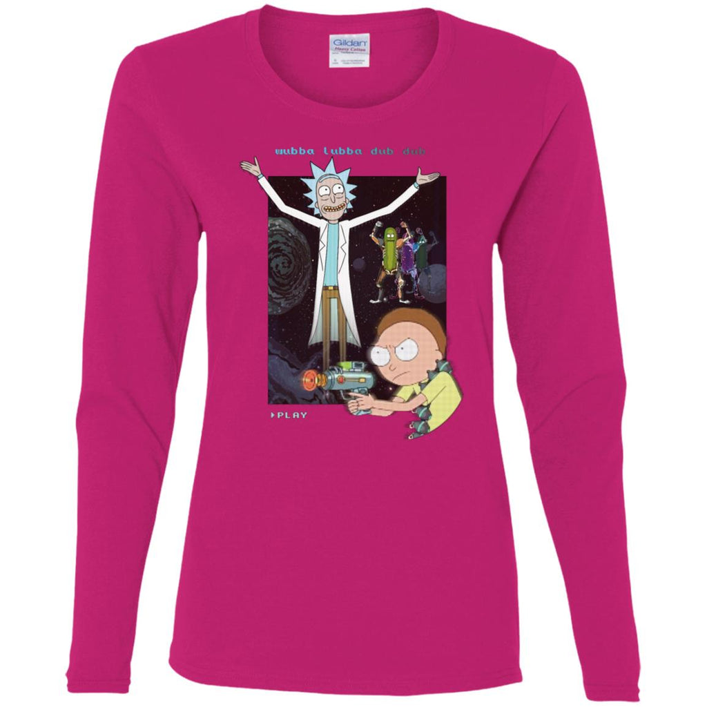 Rick And Morty Retro Video Game Women Long Sleeve Shirt