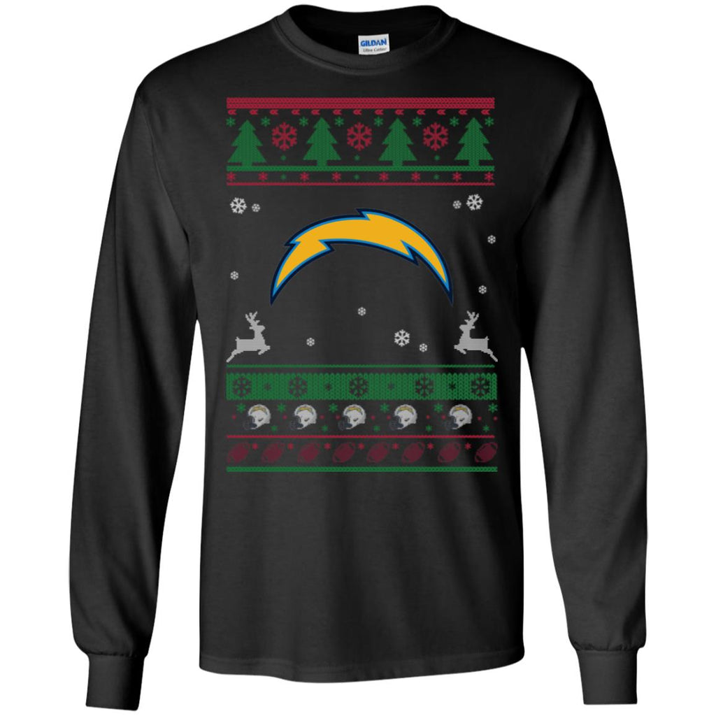 Los Angeles Chargers Logo Football Teams Ugly Christmas Sweater Men Long SLeeve Shirt