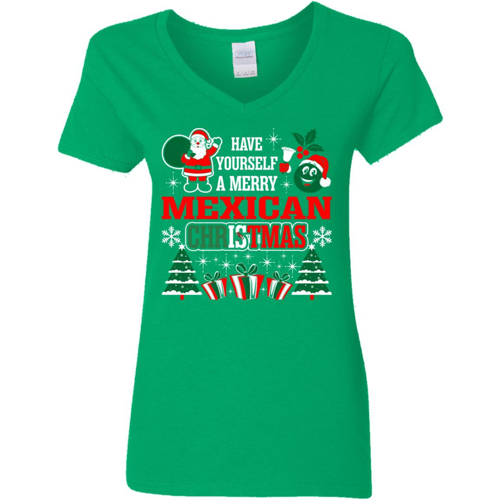 Have Yourself A Merry Mexican Christmas Women V-Neck T-Shirt