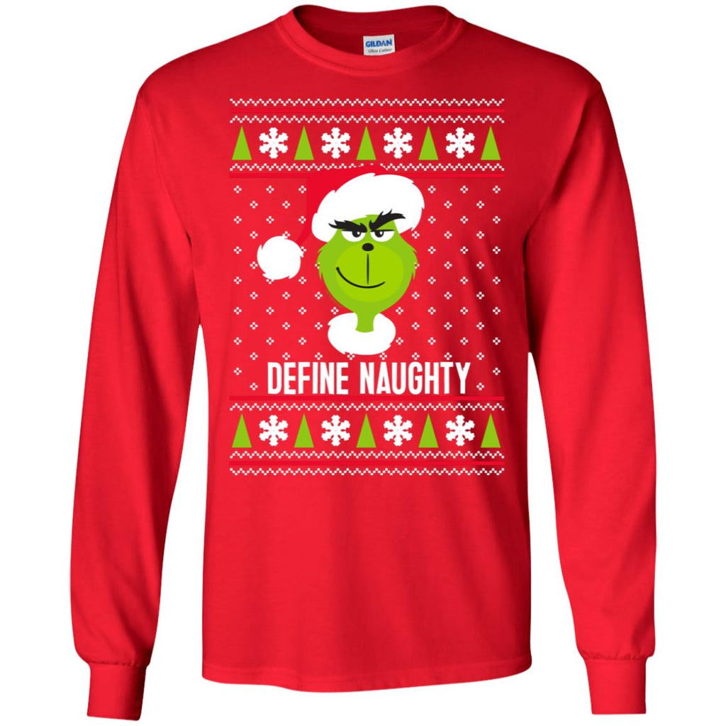 Dr. Seuss The Grinch Naughty Grinch Christmas Sweatshirt Men Long SLeeve Shirt