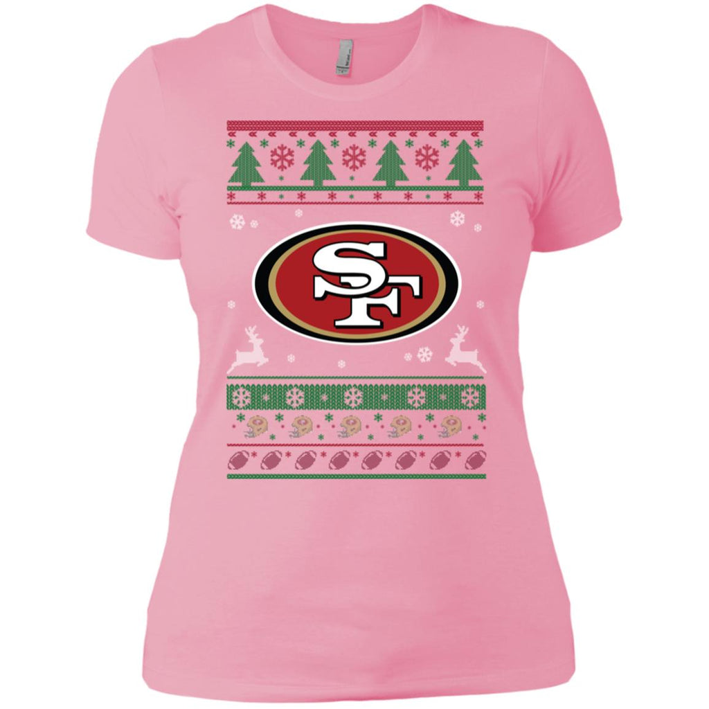 San Francisco 49ers Logo Football Teams Ugly Christmas Sweater Women T-Shirt