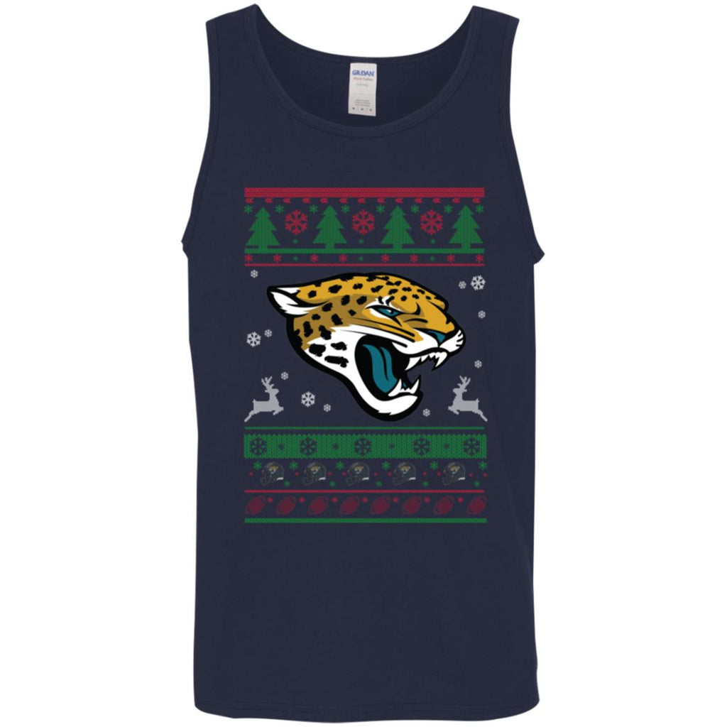 Jacksonville Jaguars Logo Football Teams Ugly Christmas Sweater Men Tank Top