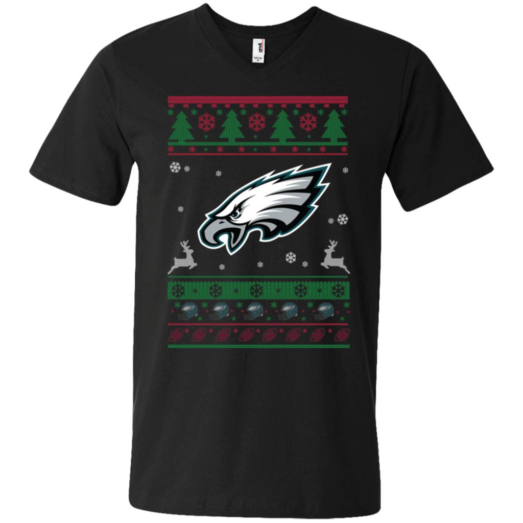 Philadelphia Eagles Logo Football Teams Ugly Christmas Sweater Men V-Neck T-Shirt