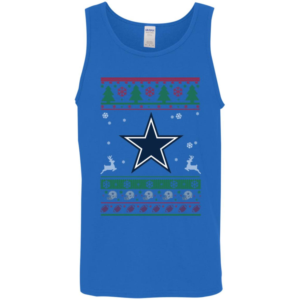 Dallas Cowboys Logo Football Teams Ugly Christmas Sweater Men Tank Top