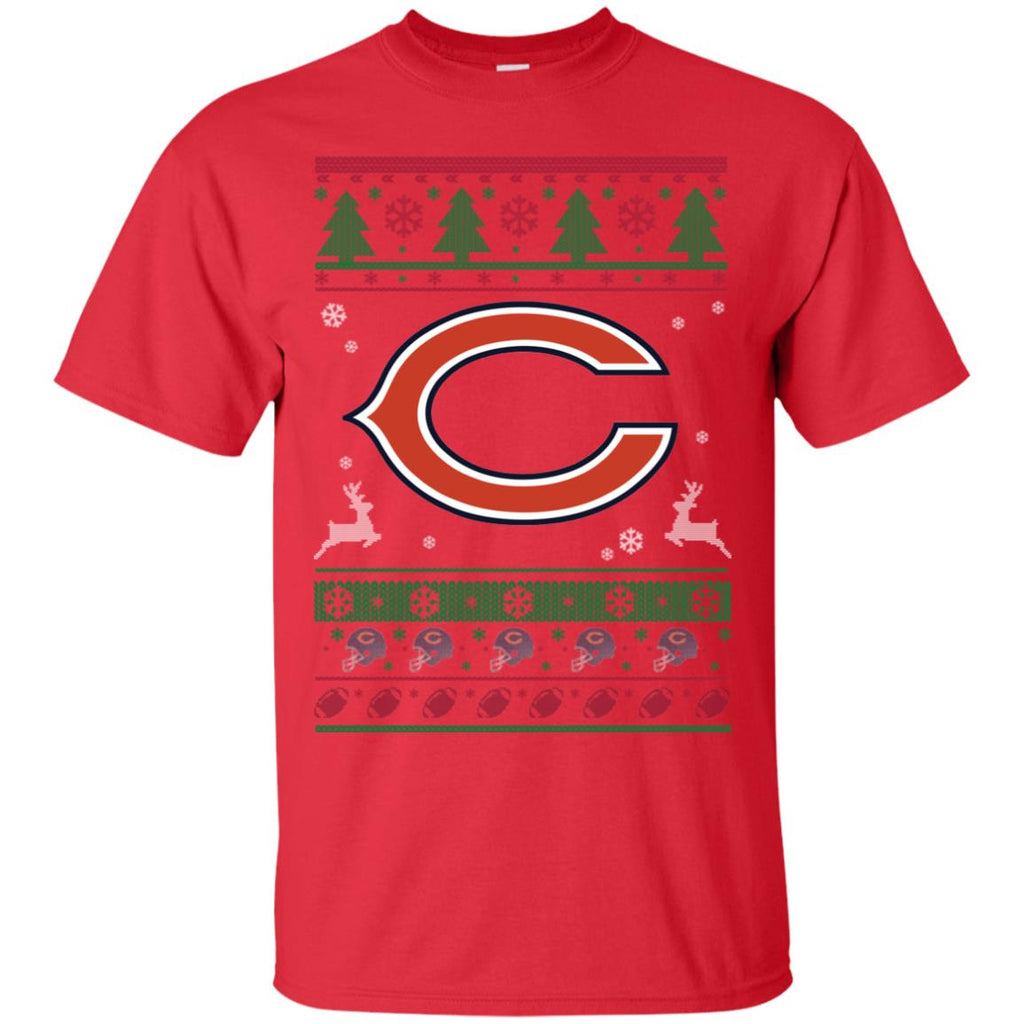 Chicago Bears Logo Football Teams Ugly Christmas Sweater Men T-Shirt