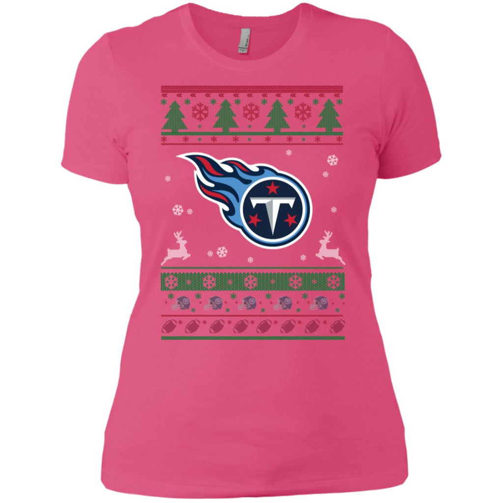 Tennessee Titans Logo Football Teams Ugly Christmas Sweater Women T-Shirt