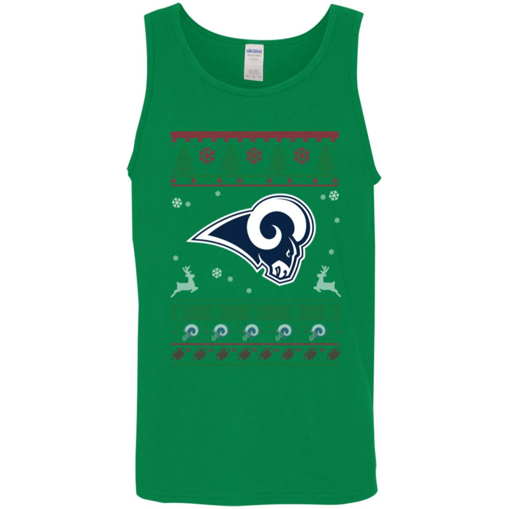 Los Angeles Rams Logo Football Teams Ugly Christmas Sweater Men Tank Top