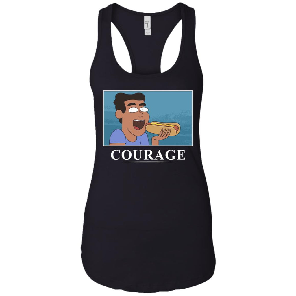 Rick And Morty Courage Is Eating A Hot Dog Women Tank