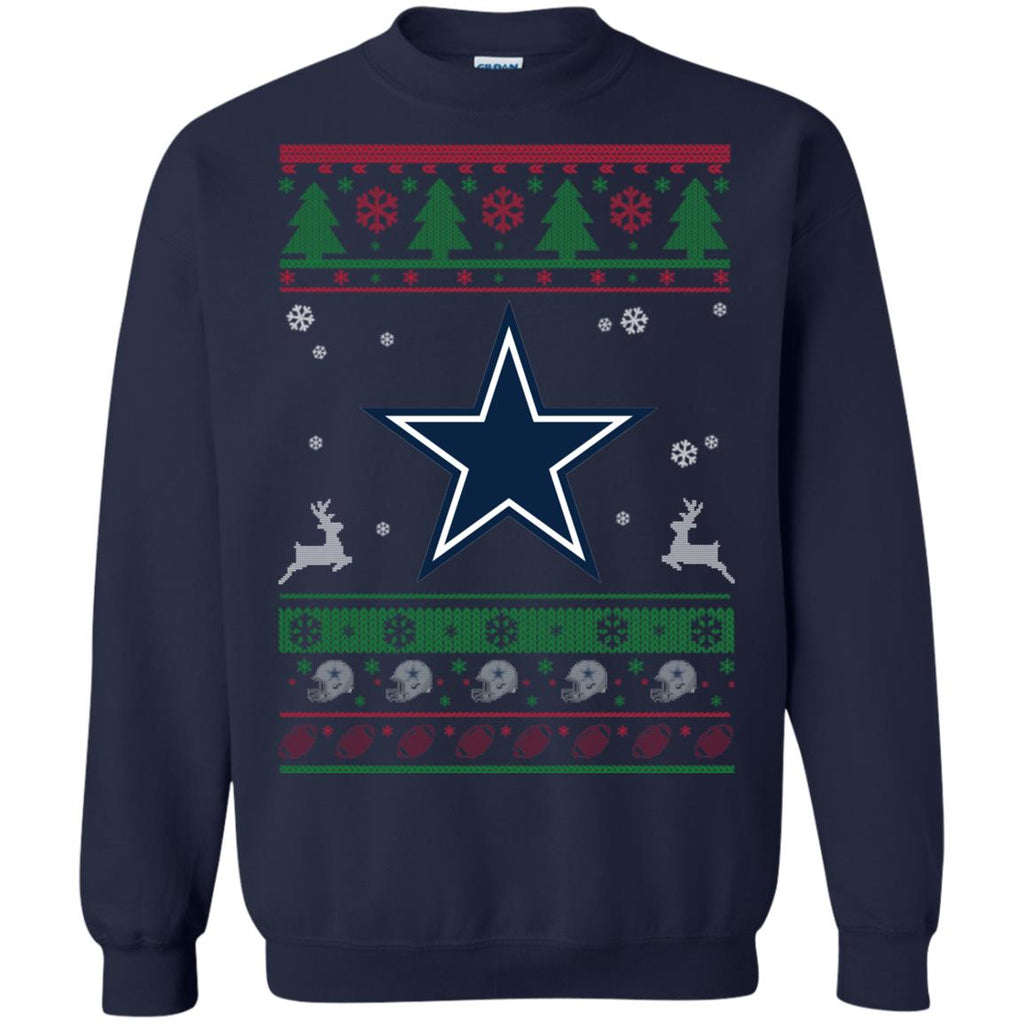 Dallas Cowboys Logo Football Teams Ugly Christmas Sweater Unisex Crewneck Pullover Sweatshirt