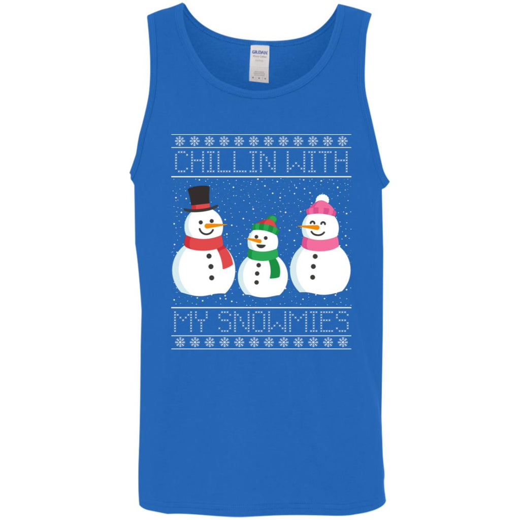 Chillin With My Snowmies Snowman Christmas Men Tank Top