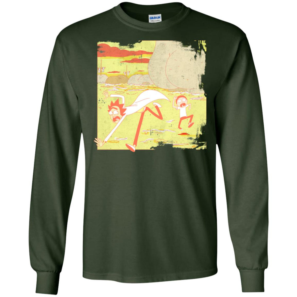 Rick And Morty Escape From Buttworld Men Long SLeeve Shirt