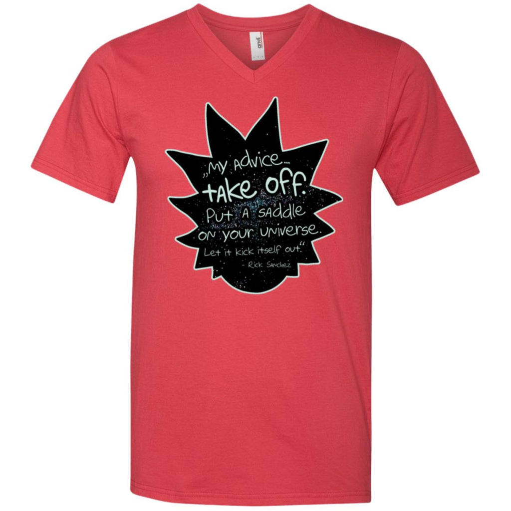 Rick And Morty My Advice  Take Off Men V-Neck T-Shirt