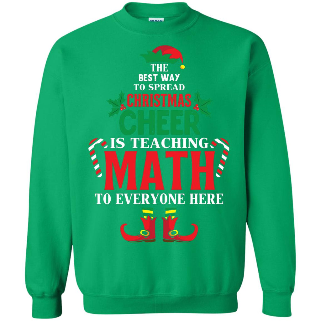 Christmas Cheer Is Teaching Math Unisex Crewneck Pullover Sweatshirt