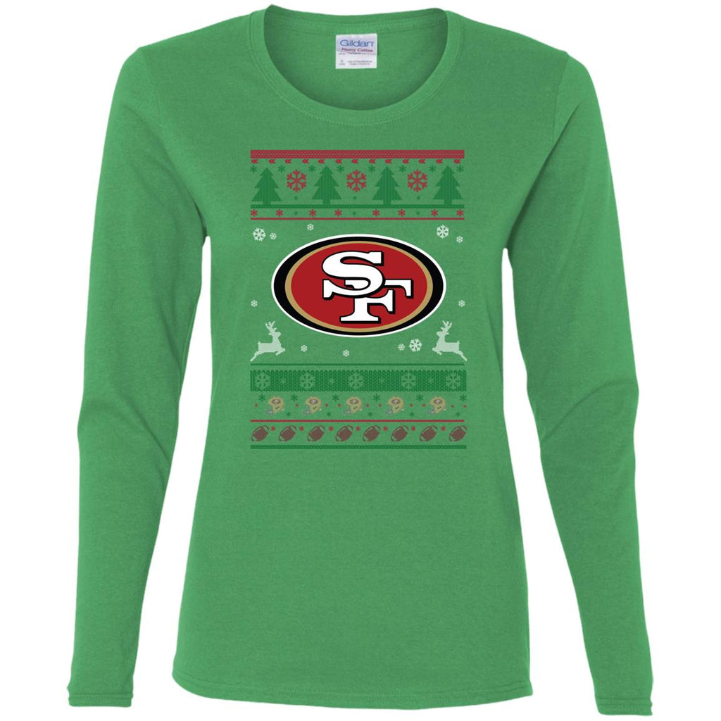 San Francisco 49ers Logo Football Teams Ugly Christmas Sweater Women Long Sleeve Shirt