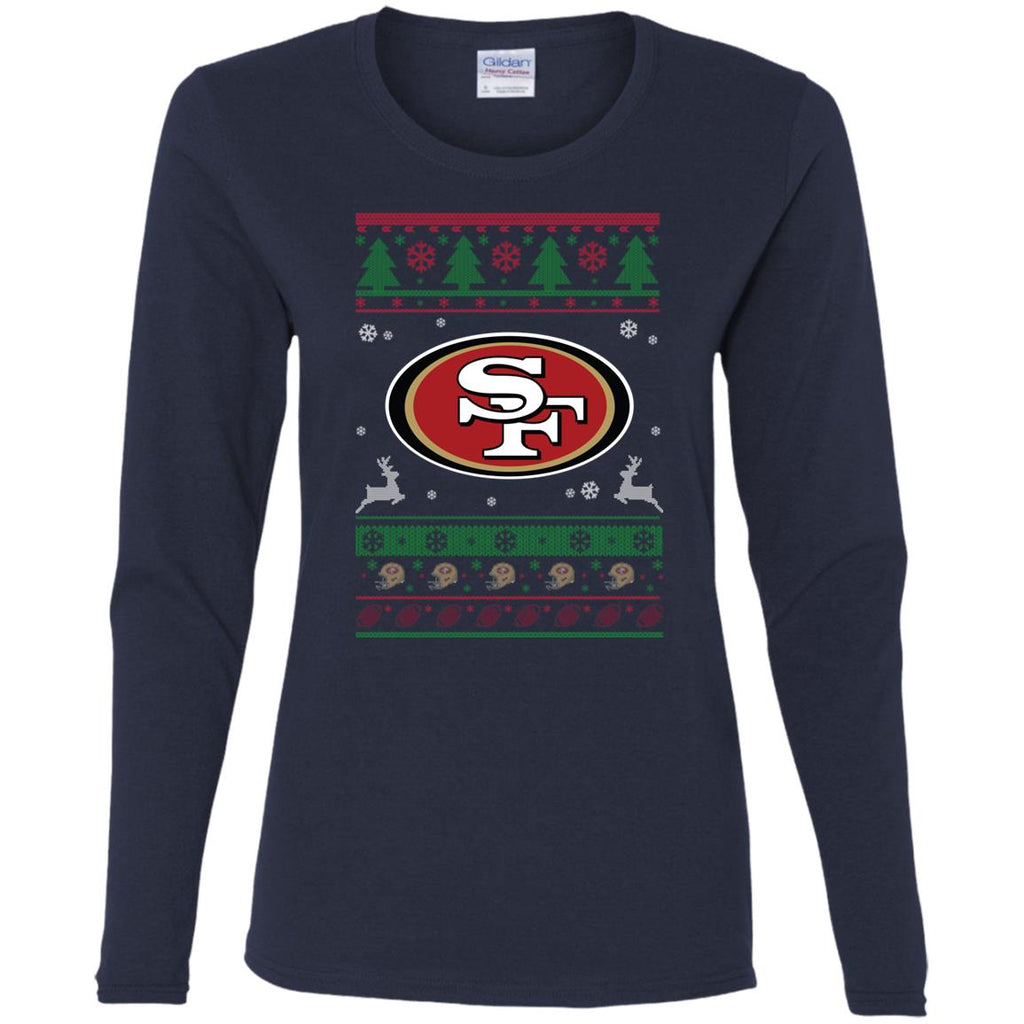 San Francisco 49ers Logo Football Teams Ugly Christmas Sweater Women Long Sleeve Shirt
