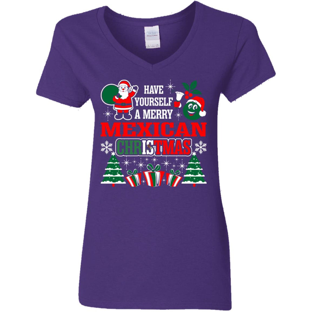 Have Yourself A Merry Mexican Christmas Women V-Neck T-Shirt