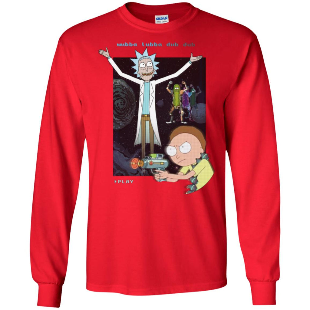 Rick And Morty Retro Video Game Men Long SLeeve Shirt