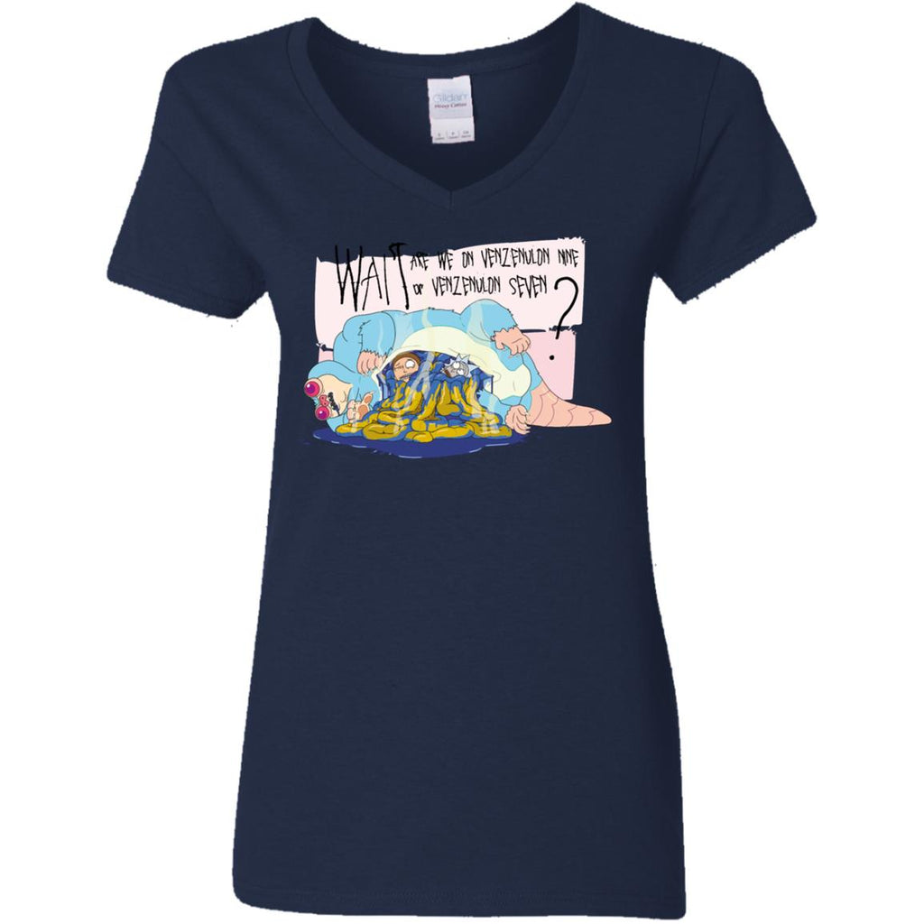 Ricky And Morty Which Venzenulon Are We On Women V-Neck T-Shirt