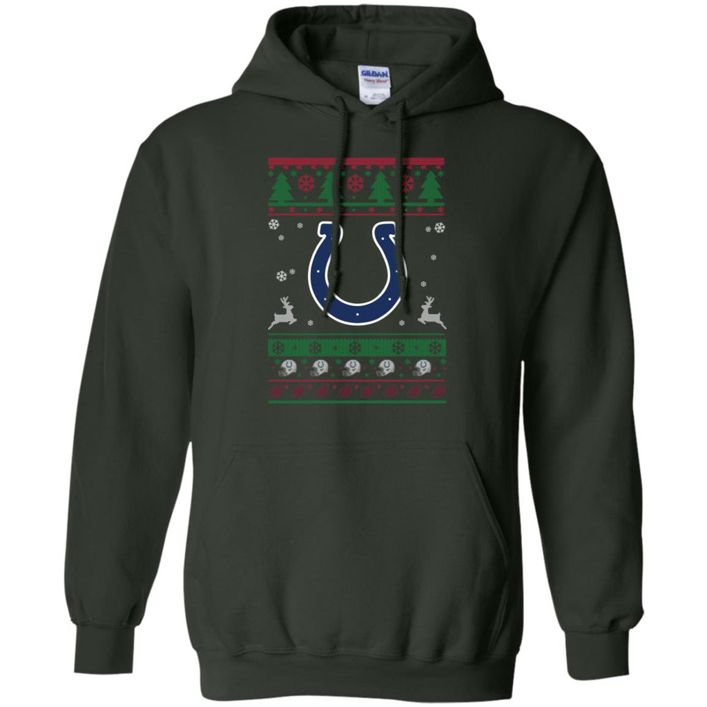 Indianapolis Colts Logo Football Teams Ugly Christmas Sweater Men Pullover Hoodie