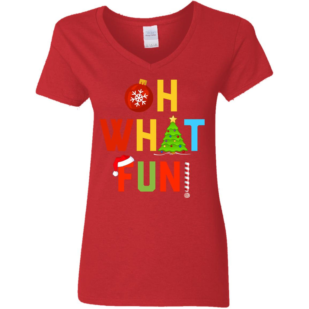 Oh What Fun Merry Christmas Women V-Neck T-Shirt