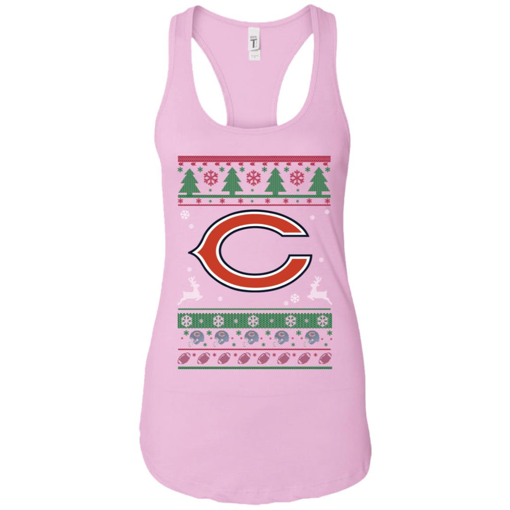 Chicago Bears Logo Football Teams Ugly Christmas Sweater Women Tank